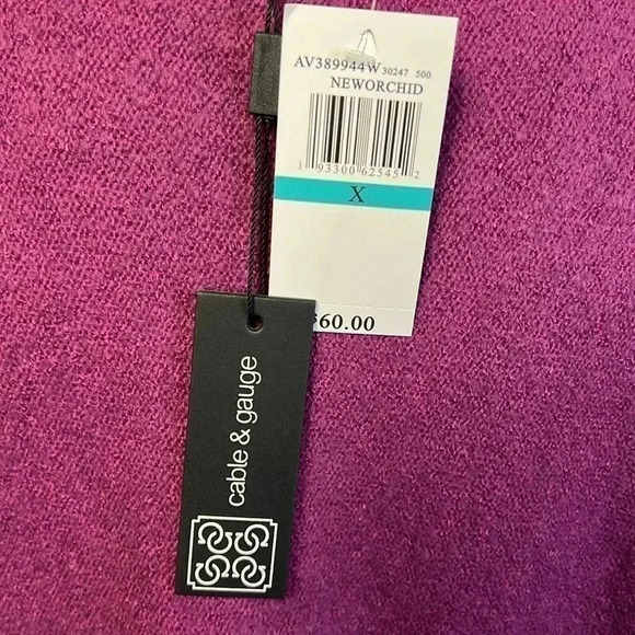 CABLE AND GAUGE WOMENS PLUS SIZE ORCHID  FRINGE AND HEM PULLOVER SIZE 14/16‎ - Picture 5 of 11